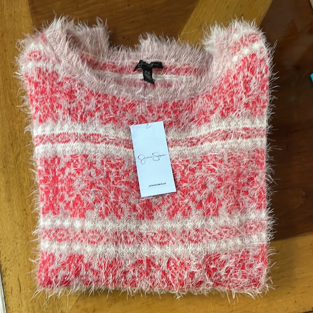 NWT Jessica Simpson Snowflake Cameo Rose Eyelash Sweater XS